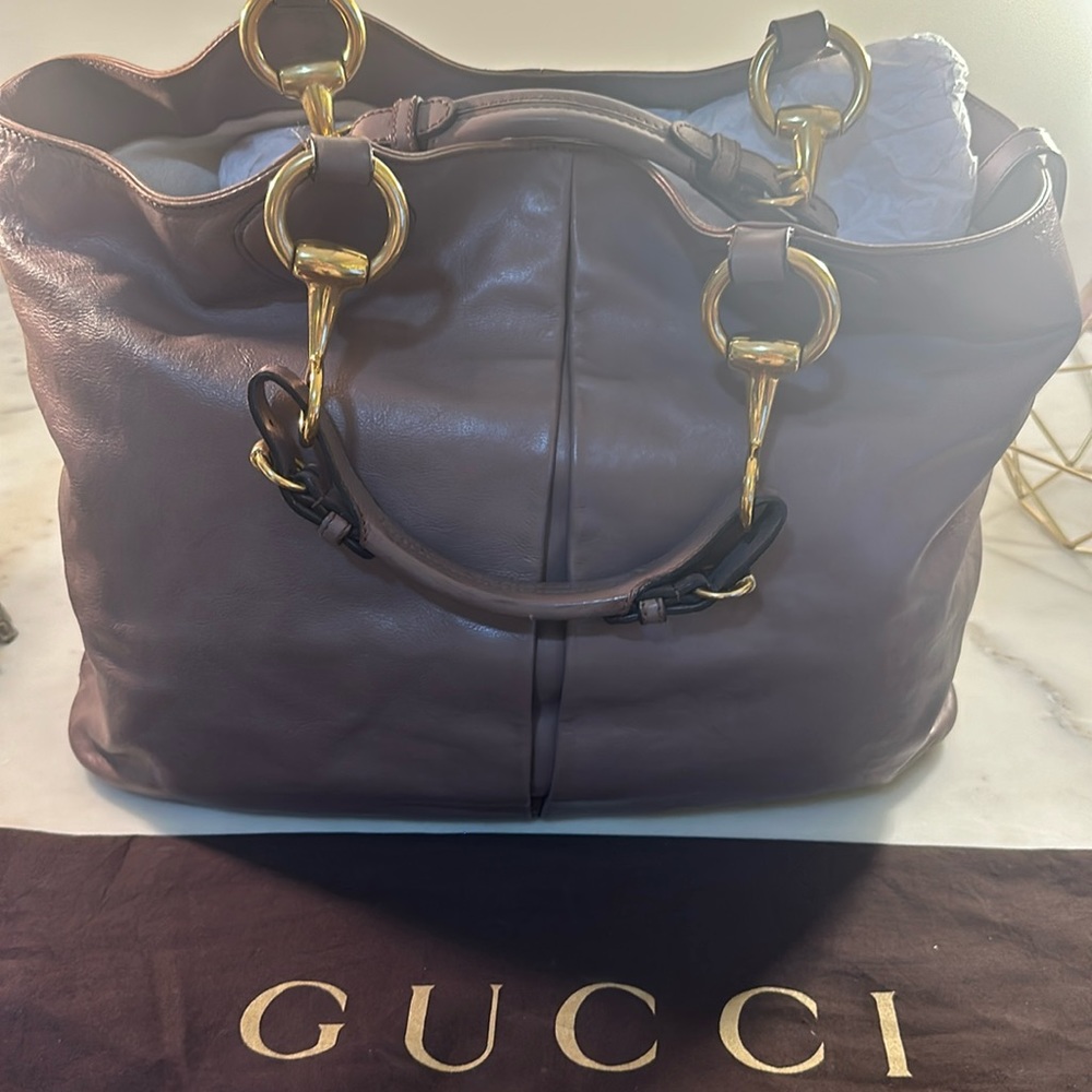 GUCCI Nude leather shopper bag
